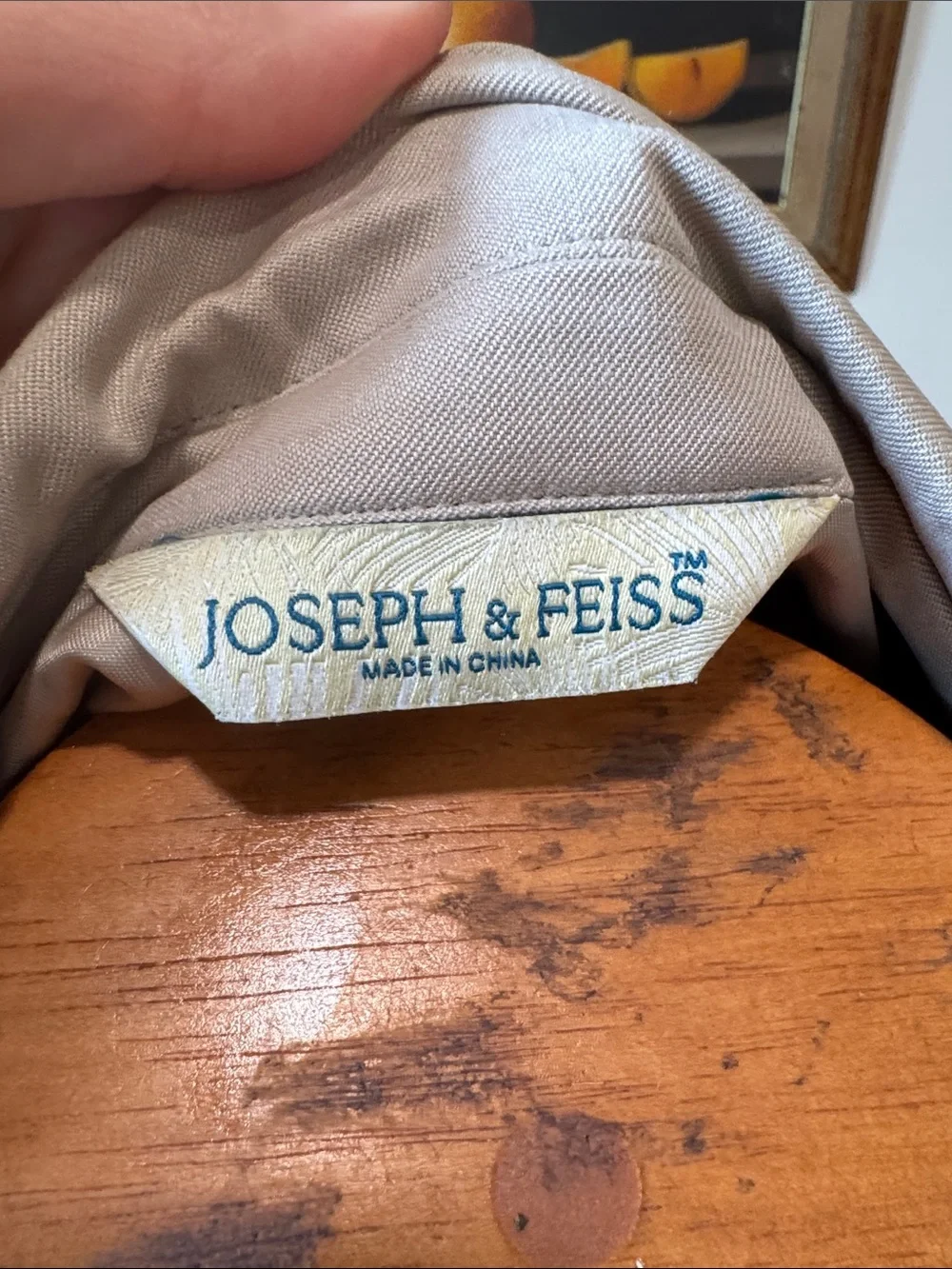 Vintage Joseph & Feiss 100% Silk Tan Blazer - Men's 44 Long